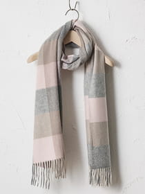 【WEB限定】カシミヤブロックチェックマフラー