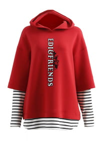 ダンボールニットレイヤードプルオーバー