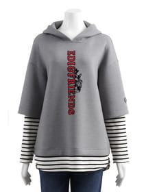 ダンボールニットレイヤードプルオーバー