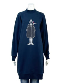 裏起毛オーバーサイズチュニックプルオーバー