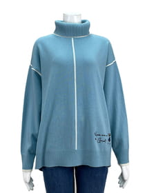 カシミヤ混タートルネックニットプルオーバー