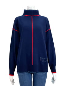 カシミヤ混タートルネックニットプルオーバー