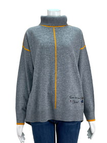 カシミヤ混タートルネックニットプルオーバー