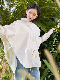 スタンドカラーシャツ/ルーズシルエット