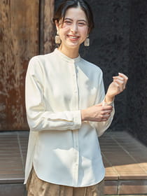 スタンドカラーシャツ/レギュラーシルエット