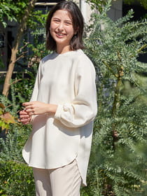 リブブラウス/ダブルクロス