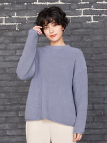 ［ニット］畦編みクルーネック