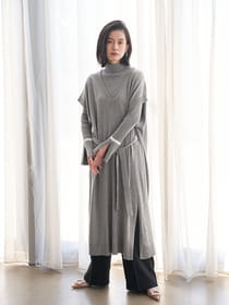 ［ニット］ハイゲージロングベスト