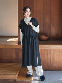 ［ニット］ハイゲージロングベスト