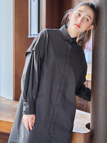 シャツワンピース/スリーブ2Wayデザイン