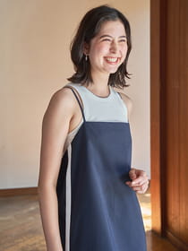 タッサーストレッチキャミドレス