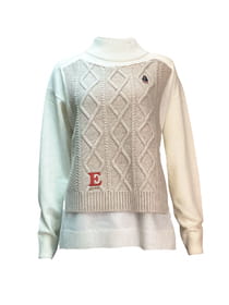 ウール混モックネックプルオーバー