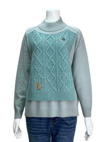 ウール混モックネックプルオーバー