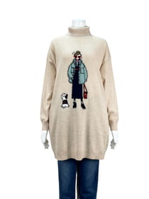 アンゴラタートルチュニックプルオーバー