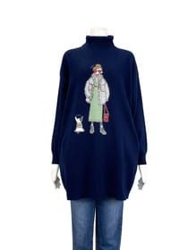 アンゴラタートルチュニックプルオーバー