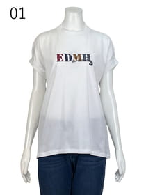 配色ロゴ刺繍カットソー