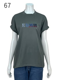 配色ロゴ刺繍カットソー