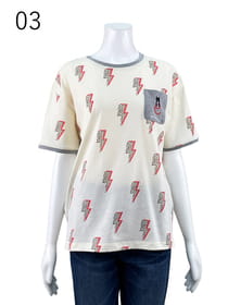 プリントクルーネックカットソー