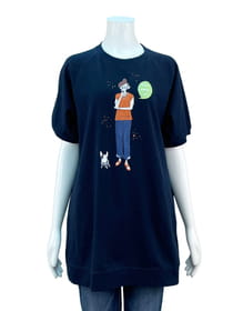 チュニック丈プリントカットソープルオーバー