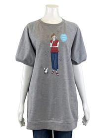 チュニック丈プリントカットソープルオーバー