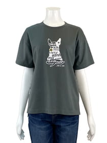 後ボーダードッキングプリントカットソー