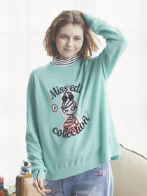 インターシャニットプルオーバー