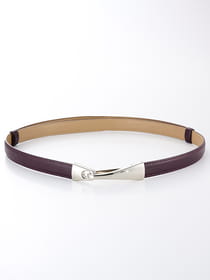 20mmシルバーバックルスライドベルト