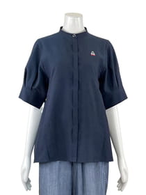 サッカーチェックブラウス