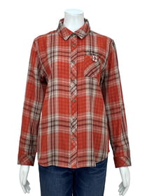 接結ガーゼチェックシャツブラウス