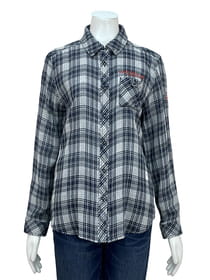 接結ガーゼチェックシャツブラウス