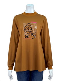 モックネックAラインカットソー