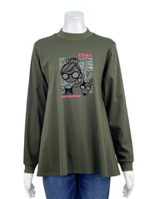 モックネックAラインカットソー