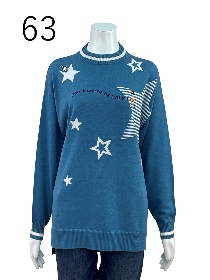 星柄インターシャニットプルオーバー