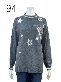 星柄インターシャニットプルオーバー