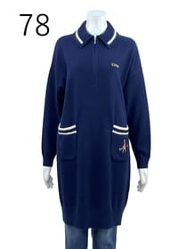 衿付きニットチュニックプルオーバー