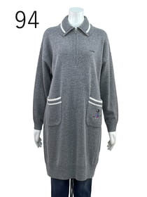 衿付きニットチュニックプルオーバー