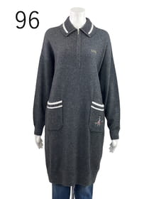 衿付きニットチュニックプルオーバー