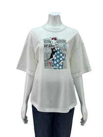 モックネックオーバーカットソー