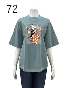 モックネックオーバーカットソー