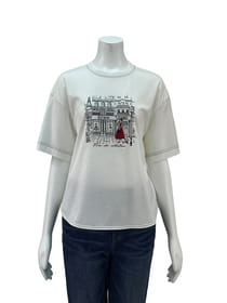 総刺繍クルーネックカットソー