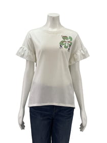 袖フリルカットソー