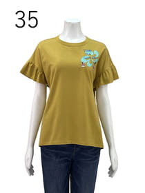 袖フリルカットソー