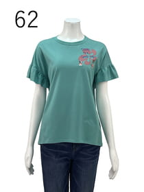 袖フリルカットソー