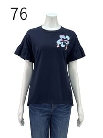 袖フリルカットソー