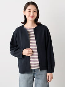 【早割30%OFF対象】ジャカードノーカラーブルゾン