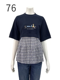 先染ギンガムドッキングカットソー