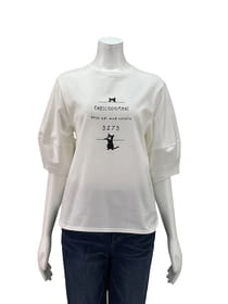 袖切り替パフスリーブカットソー