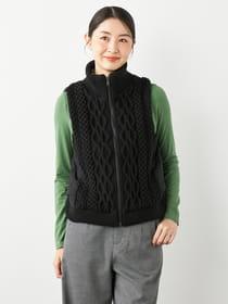 ケーブル中綿ドッキングベスト