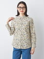 コール天ネイチャーモチーフブラウス