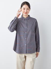 【早割30%OFF対象】ウォーミチェックブラウス